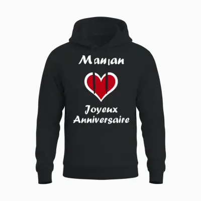 Cute Little Kid Love Happy Birthday Mom T-Shirt, Black, S Unisex Hoodie - Black