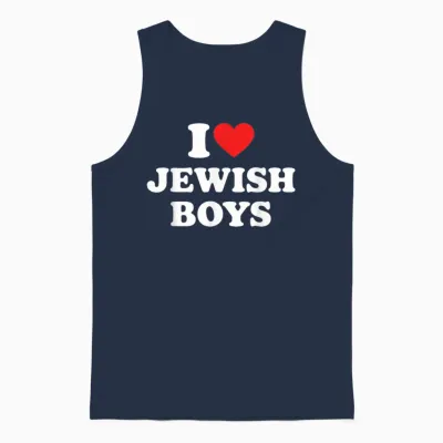 I Love Jewish Boys Jewish Lover Boys Girls Family Unisex Tank Top - Navy