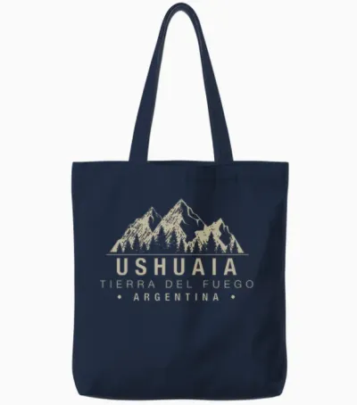 Ushuaïa, Terre De Feu, Argentine T-Shirt Haut De Gamme Tote Bags - Navy