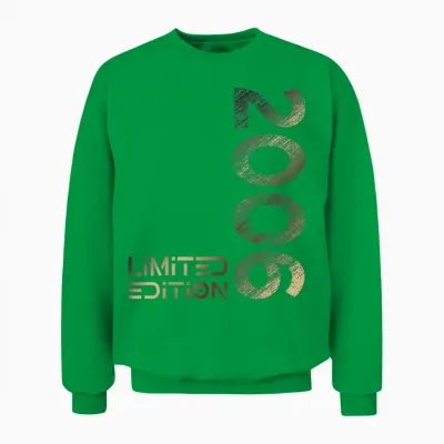 Limited Edition Vintage 2006 Boy Girl 17th Birthday T-Shirt, Black Unisex Sweatshirt - Irish Green