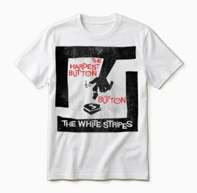 The Hardest Button White Stripes Unisex T-Shirt - White