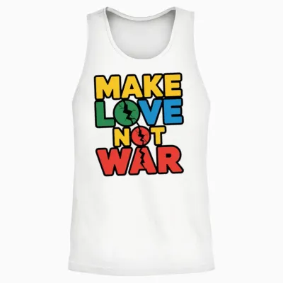 Make Love Not War Unisex Tank Top - White