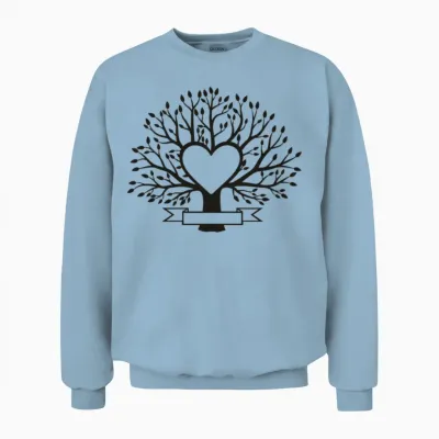 Family Reunion Tree,, Heart Tree Unisex Sweatshirt - Light Blue
