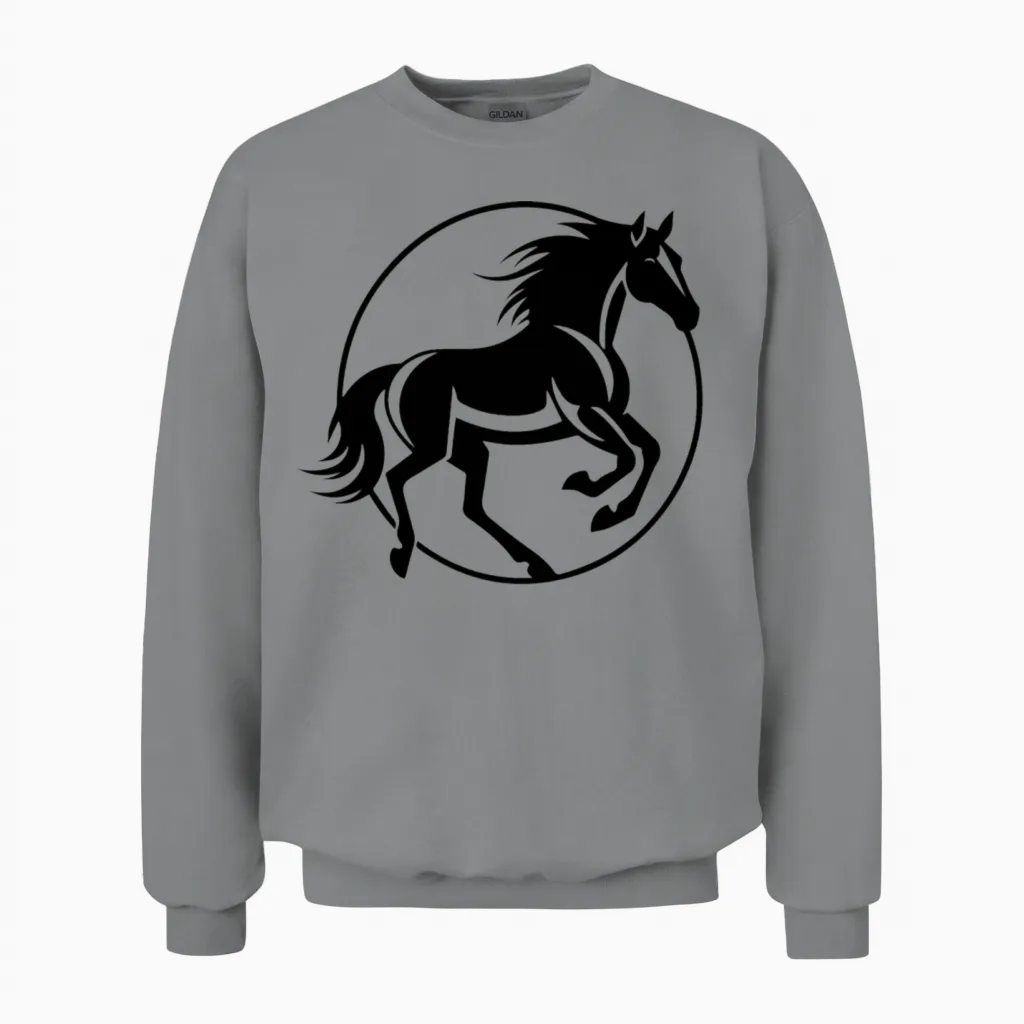 Horse Equine Pony Lovers Gift Unisex Sweatshirt in Sport Grey