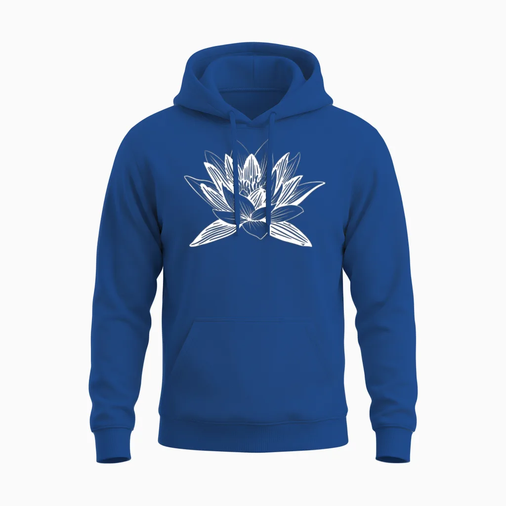 Lotus Flower Lotus Flower Asian Wellness Symbol Unisex Hoodie in Royal