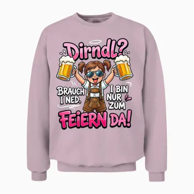 Trachten T-Shirt Damen Trachtenshirt Passend Für Oktoberfest Unisex Sweatshirt - Light Pink