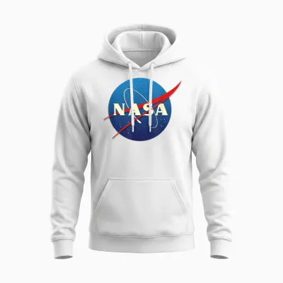 Official Nasa Logo - Modernized T-Shirt, Black Unisex Hoodie - White