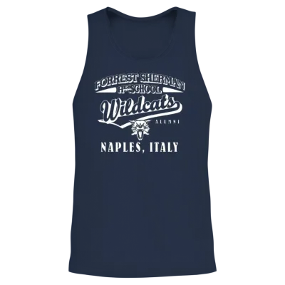 Forrest Sherman High School Naples Italy Wildcats Unisex Tank Top - Navy