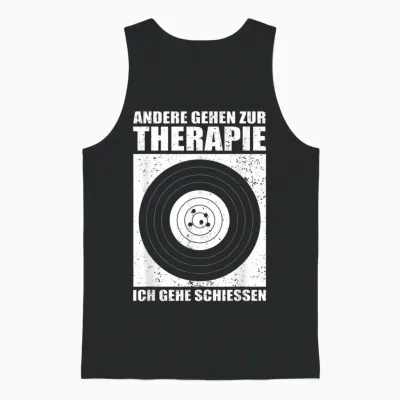 T-Shirt with German Text "ich Gehe Schießen Sportschütze, Black Unisex Tank Top - Black