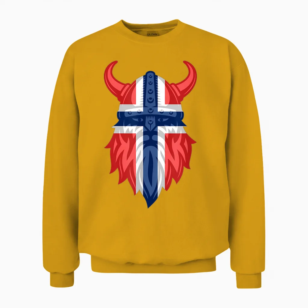 Norwegen 2026 Norwegische Flagge Fans Fjorde Outdoor Reisen Unisex Sweatshirt in Gold