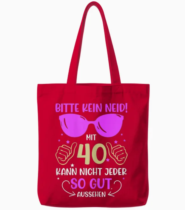 Bitte Kein Enid 40 Jahre 40th Birthday Tote Bags in Red