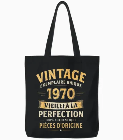 Birthday Gift 56 Years Funny Vintage 1970 56 Years Man Tote Bags - Black