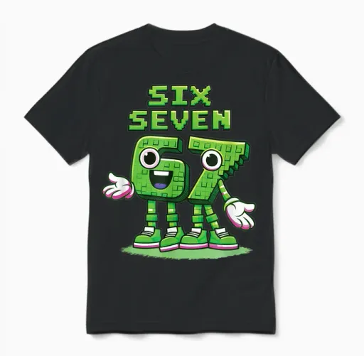 67 Six Seven 6-7 Sweet Italian Brainrot Kids Meme Shirt Boys Unisex T-Shirt - Black