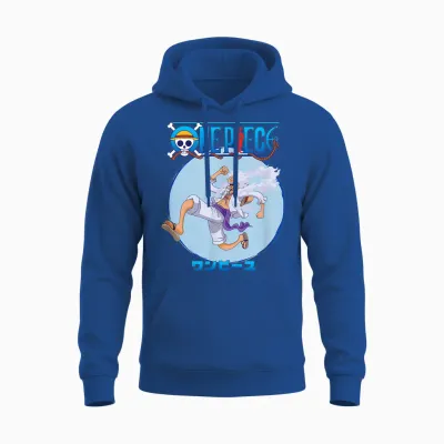 One Piece Anime Luffy Gear 5 Action Pose Unisex Hoodie - Royal