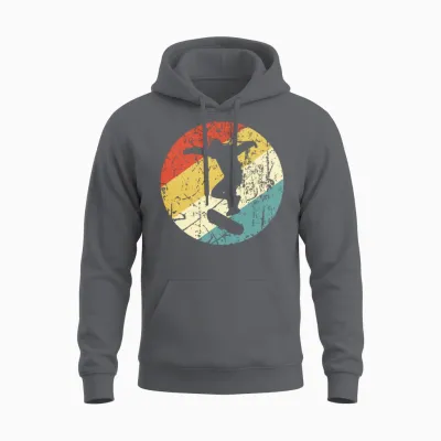 Skateboarding Vintage Retro Skateboarder Unisex Hoodie - Charcoal