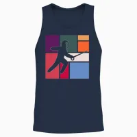 Vintage Fencing Duel Unisex Tank Top in Navy - 2