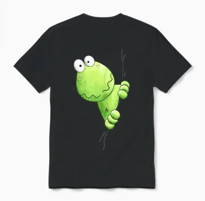 Modartis Quak Frosch Cartoon I Quakfrosch Für Frosch Freunde T-Shirt, Unisex-Erwachsene, Schwarz, Klein Unisex T-Shirt - Black
