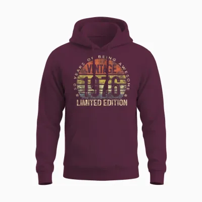 Vintage 1976 Limited Edition 50-Year-Old 50th Birthday Unisex Hoodie - Maroon
