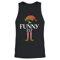 Funny Elf Funny Family Christmas Matching Unisex Tank Top - Black – 2