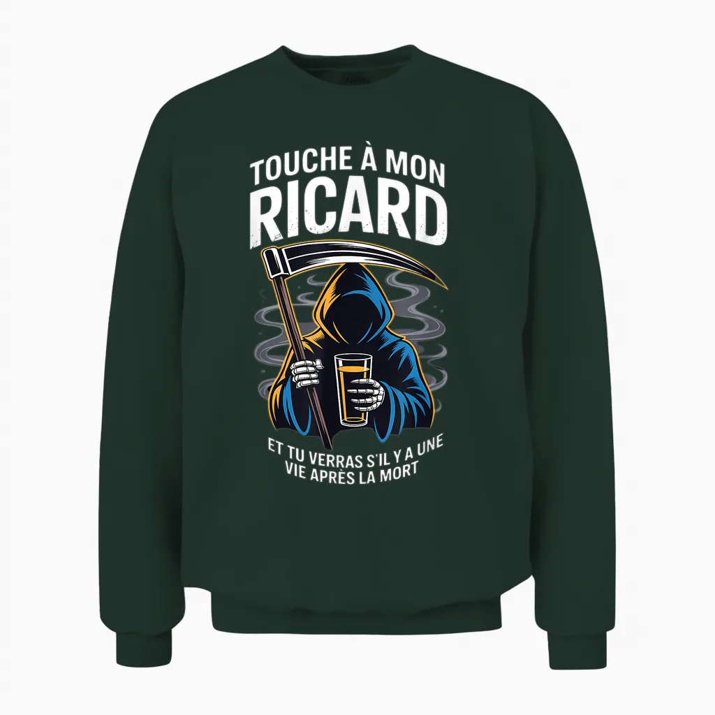 Ricard Lover β Humour Noir Aperitif French Unisex Sweatshirt in Forest