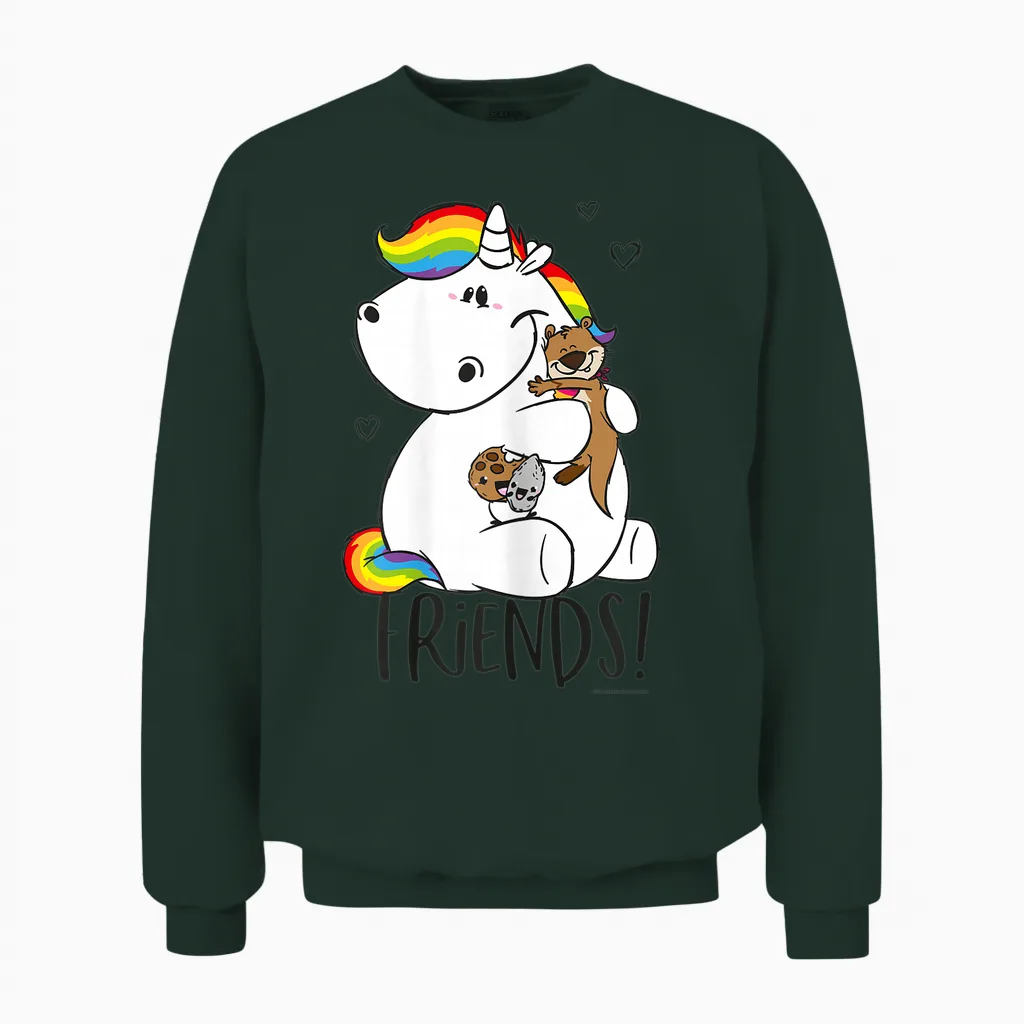 Pummeleinhorn - Friends Fun Unisex Sweatshirt in Forest