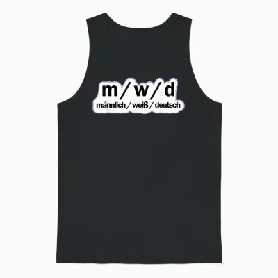 Male / White / German | Political Sayings T-Shirt, Black Unisex Tank Top - Black