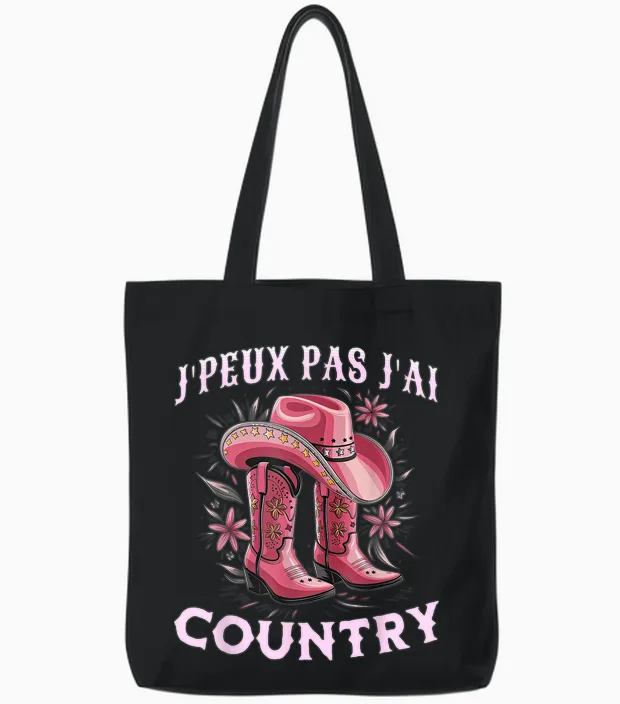 Women's Country Humour Dance Country Western Tote Bags in Black