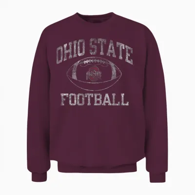Ohio State Buckeyes Football Intensity Black Unisex Sweatshirt - Maroon