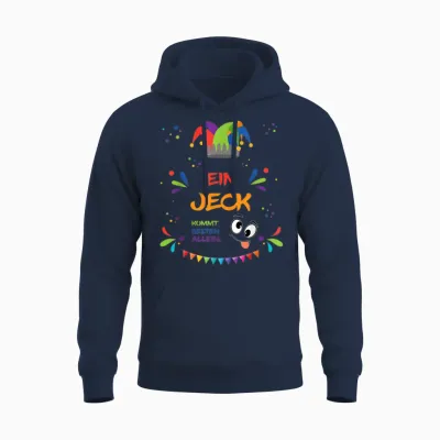 Ein Jeck Kommt Selten Alleine, Kölle Alaaf Unisex Hoodie - Navy