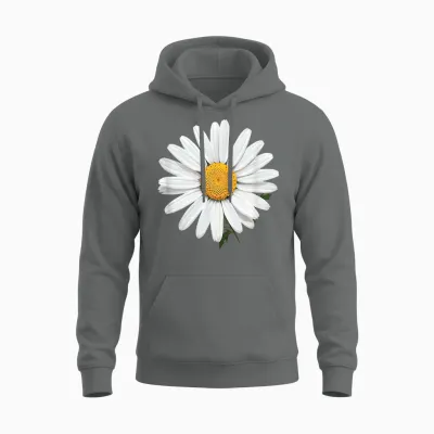 Schöne Weiße Gänseblümchen Unisex Hoodie - Graphite Heather