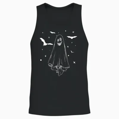 Retro Halloween Tshirt, Retro Fall Shirt, Fall Unisex Tank Top - Black