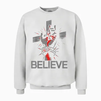 Jesus: Believe the Way, the Truth, the Life Unisex Sweatshirt - White