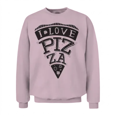 I Love Pizza Unisex Sweatshirt - Light Pink