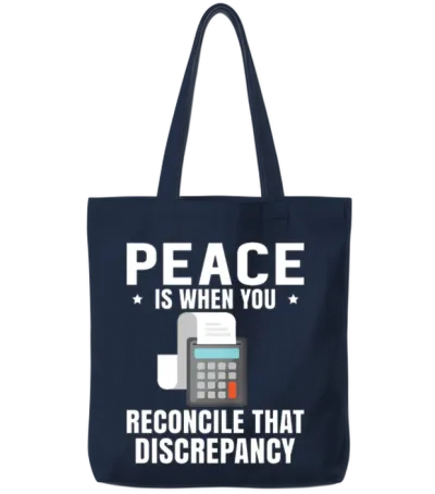 Funny Tax Accountant Peace Tote Bags - Navy