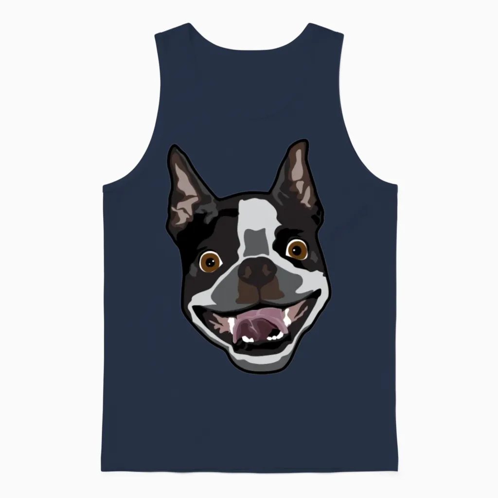 Funny Dog Lovers Unisex Tank Top in Navy