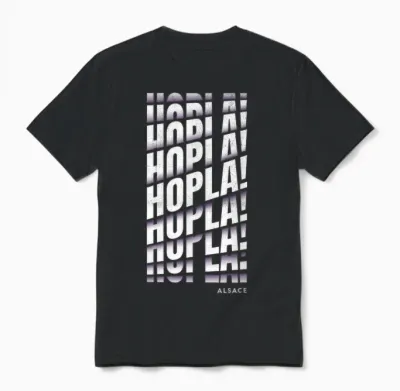 Hopla! Alsatian Vocabulary Gift Idea Alsace Alsatian T-Shirt, Black, S Unisex T-Shirt - Black