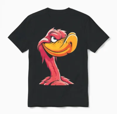 Flamingo Funny Unisex T-Shirt - Black