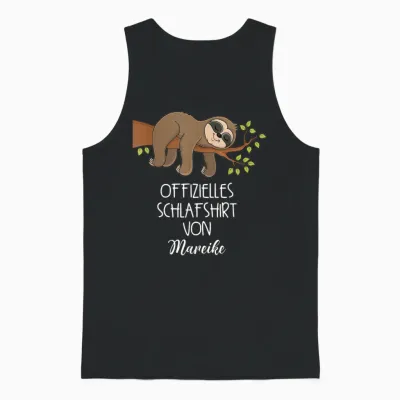 Offizielles Schlafshirt Von Mareike Nachthemd Faultier Unisex Tank Top - Black