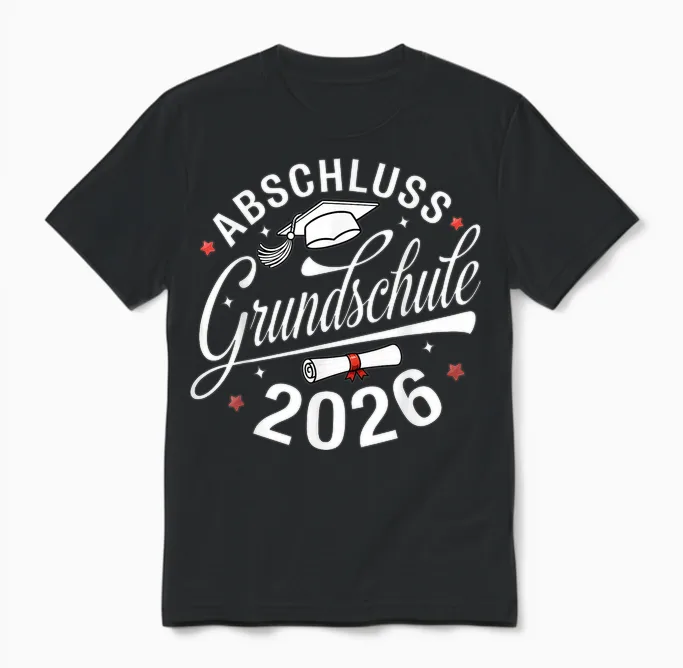 Abschluss Grundschule Geschafft 2026 Abschied Unisex T-Shirt in Black