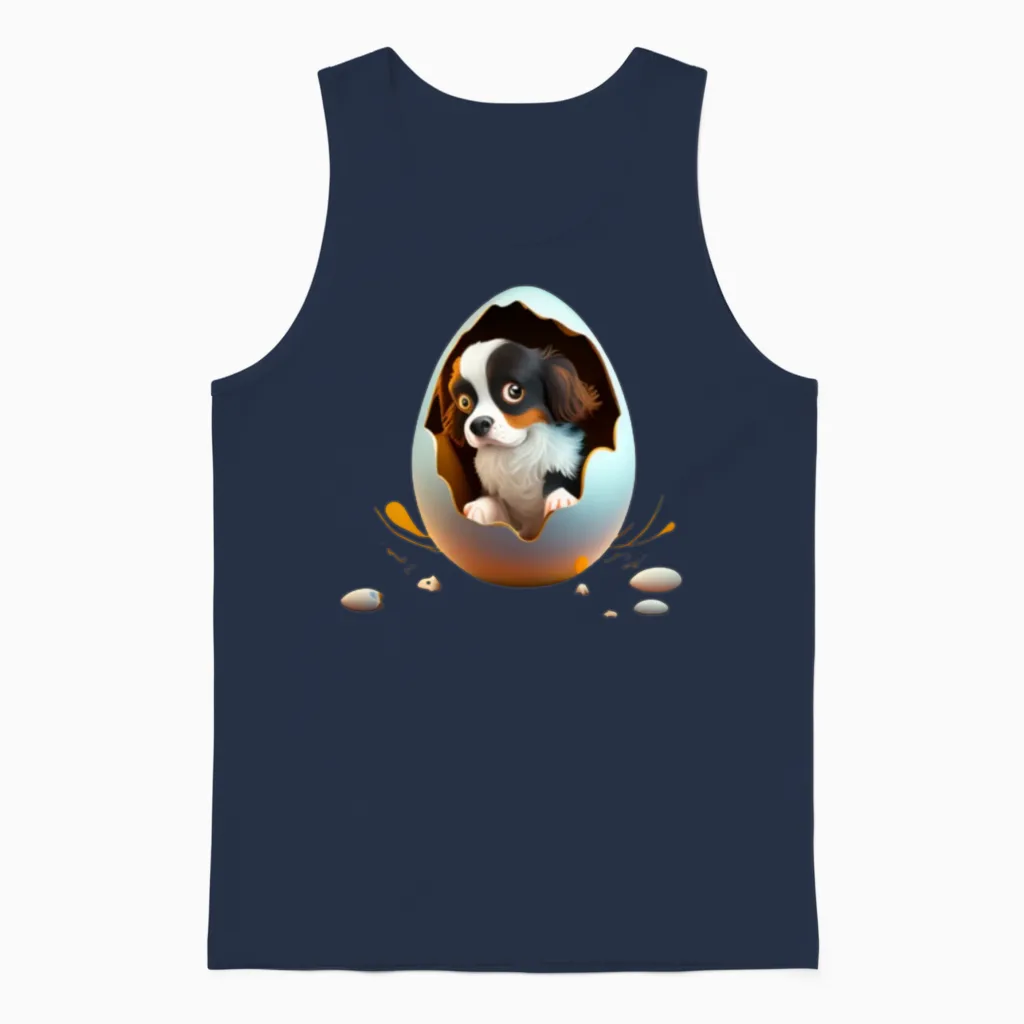 Dog in the Egg Lovers Unisex Tank Top in Navy