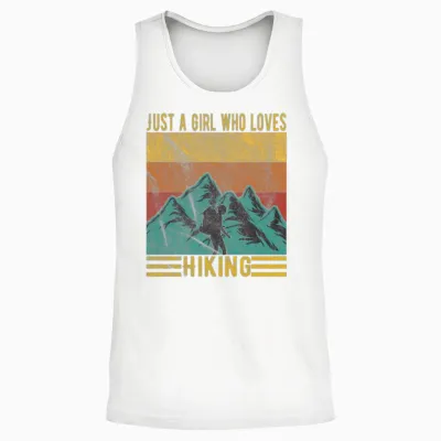 Just a Girl Who Loves Hiking Unisex Tank Top - White