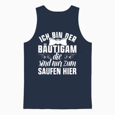 Jga Outfit Co. Herren T-Shirt Schwarz Small Party Jga Junggesellenabschied T-Shirt Mit Kurzarm Und Schleife Unisex Tank Top - Navy