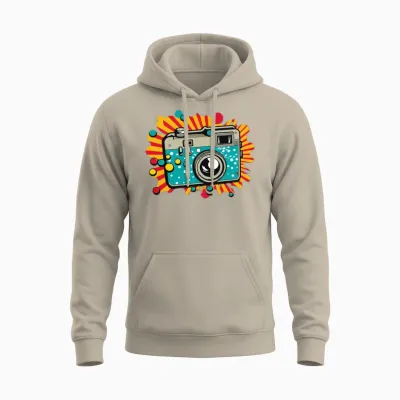 Retro Camera Unisex Hoodie - Sand
