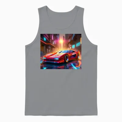Retro Red Unisex Tank Top - Sport Grey