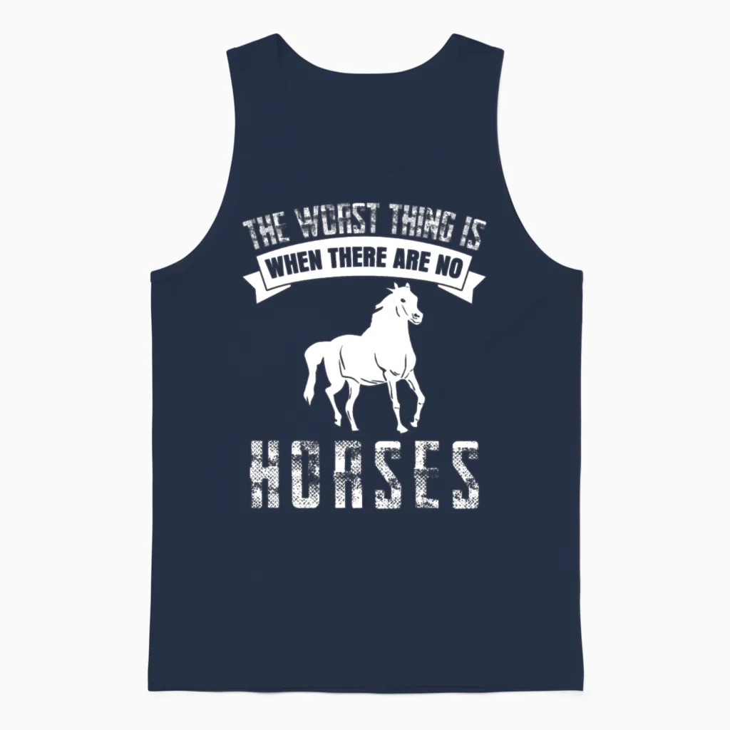 Riding Horse Horses Lovers Gift Unisex Tank Top in Navy