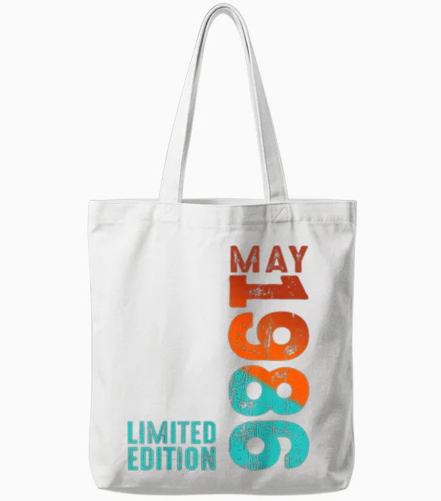 Mai 1986 Année 1986 Rétro 1986 Millésime 1986 Depuis 1986 Tote Bags in White