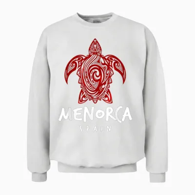 Menorca Espagne Motif Tribal Tortue De Mer île Unisex Sweatshirt - White