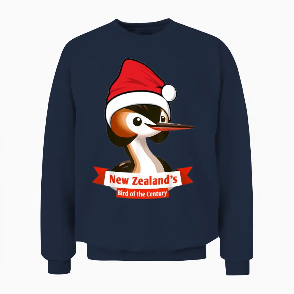 Funny Puteketeke New Zealand's Bird of the Century Unisex Sweatshirt in Navy