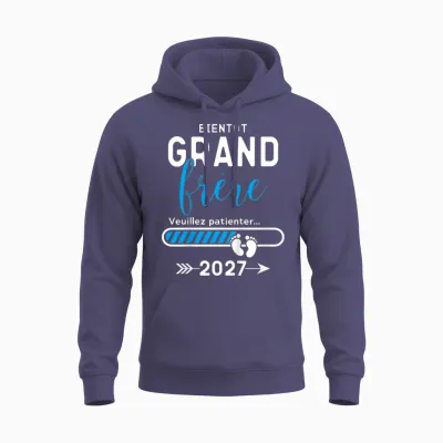 Enfant Futur Grand Frère 2027, Bientôt Grand Frère 2027 Unisex Hoodie - Heather Sport Dark Navy