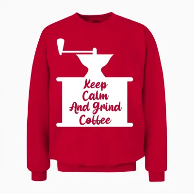 Funny Manual Coffee Grinder Coffee Beans Unisex Sweatshirt - Red